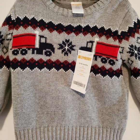 GAP & GYMBOREE Truck Sweater Jeans Pants Boy 12 to 18 12-18 Months Outfit Set - Picture 3 of 3
